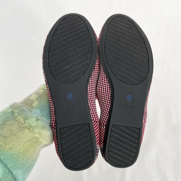 Rothy’s Mirror Stripe Red White Blue Round Toe Flats Special Edition Shoe Size 7 - Picture 9 of 14